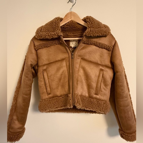 Chaser Cropped Brown Teddy Jacket - Picture 2 of 5